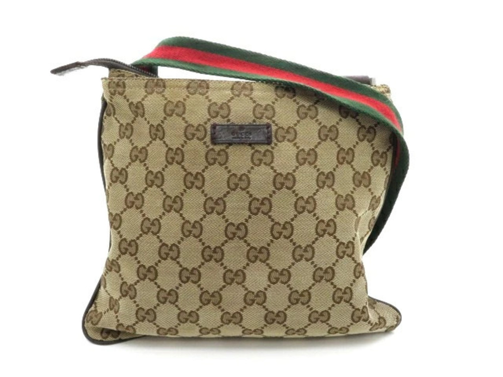 Gucci shoulder bag GG canvas Beige Cream brown green red
